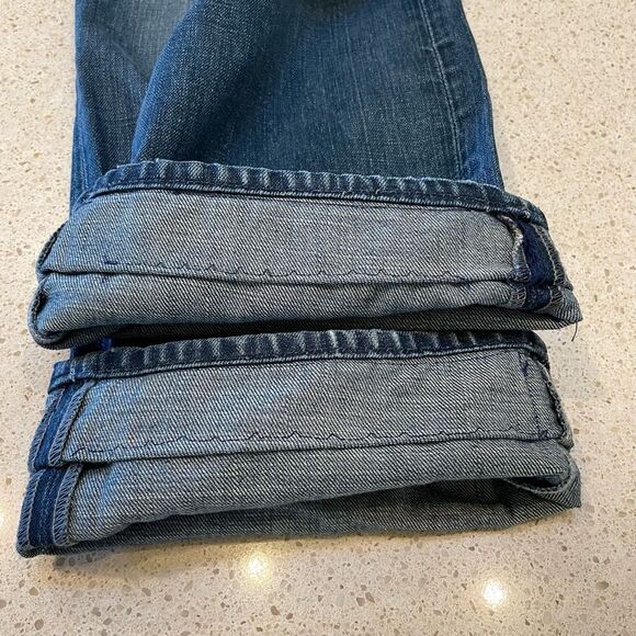 7 Seven For All Mankind Jeans Austyn Mens Size 32 Blue Straight Leg Hemmed - Picture 11 of 12